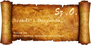 Szakál Oszvalda névjegykártya