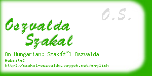 oszvalda szakal business card